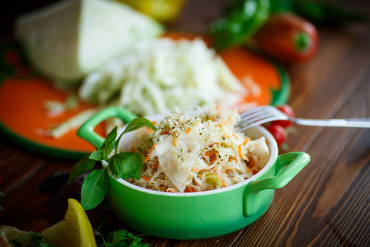 Sauerkraut with carrots in a bowl
