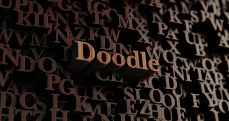 Doodle - Wooden 3D rendered letters/message.  Can be used for an online banner ad or a print postcard.