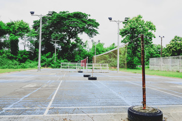 An outdoor sports court