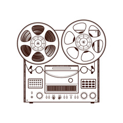 Old reel tape recorder
