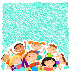 vector background blank with kids summer camp