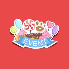 Event Template Label Cute Sticker With Sweets