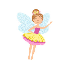 Cute Fairy In Layered Tutu Girly Cartoon Character