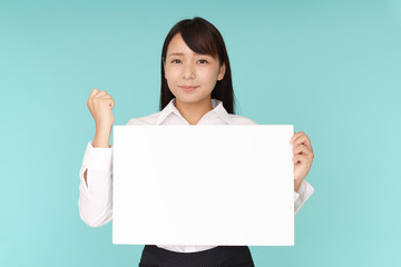 Fototapeta premium ガッツポーズの女性