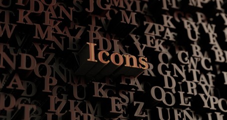 Icons - Wooden 3D rendered letters/message.  Can be used for an online banner ad or a print postcard.