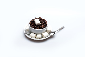 Coffee beans and marshmallows