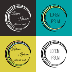 Abstract round frames with your text. Vector design.