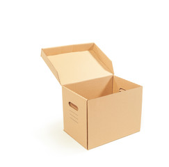 Cardboard boxes isolated over white background