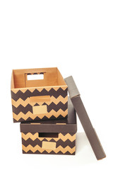 Cardboard boxes isolated over white background