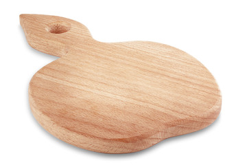 wooden board for cutting of products isolated on white backgroun
