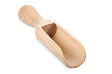 wooden cooking spoon isolated on white background