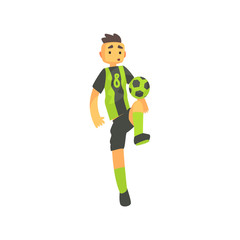 Football Player In Green Uniform Isolated Illustration