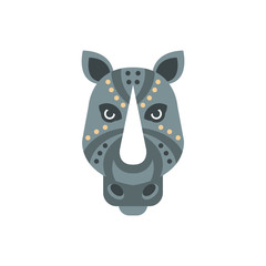 Rhinoceros African Animals Stylized Geometric Head