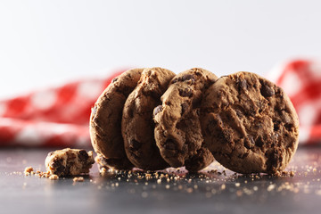 Homemade cookies on a black background