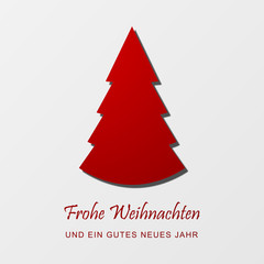 Weihnachtsbaum - Grußkarte (Rot)