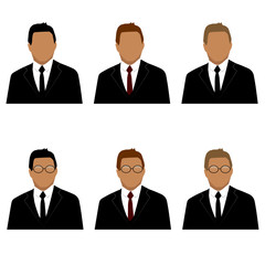 set of man in suit avatars