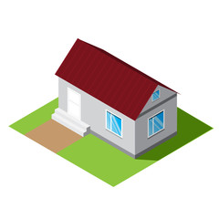 Small home vector isometric illustration