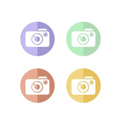 Colorful Set of Retro Camera Logo or Icon