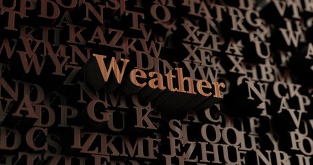 Weather - Wooden 3D rendered letters/message.  Can be used for an online banner ad or a print postcard.