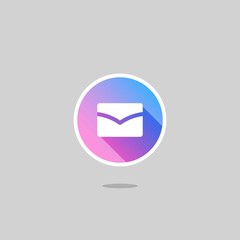 Modern Mail Logo or Icon with Long Shadow