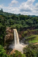 Fototapeten Panorama der Hauptkaskade des Ekom-Wasserfalls, Kamerun © homocosmicos