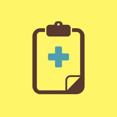 Obraz premium Clipboard flat icon. Medical vector
