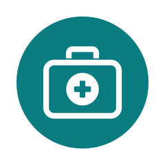 First aid kit flat icon. Medical vector
