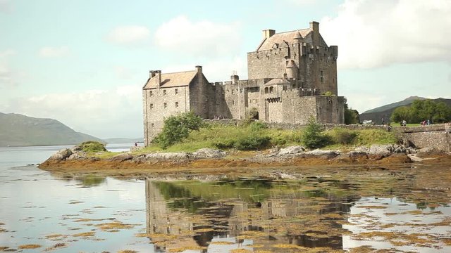 Eilean Donan castle in highland scotland, beautiful medieval castle in lake