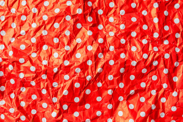 Crumpled christmas wrapping paper background