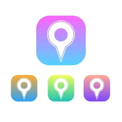 Colorful Set of Map Marker Logo or Icon. Gradation.