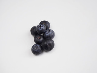 Blueberries on white background