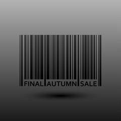 Vector Abstract Barcode. Final Autumn Fall Sale.
