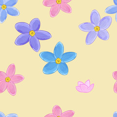 Seamless forget-me-not pattern