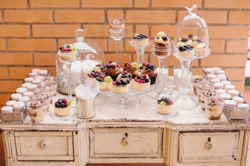 candy bar at wedding reception