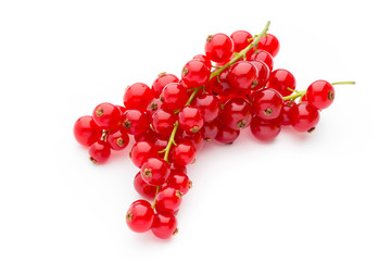 Red Currant close up isolated on white.