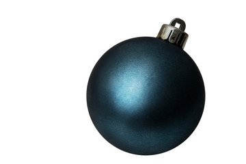 Isolated Christmas blue tree toy on a white background. For holidays design