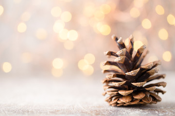 Christmas decor with santa hat. Holiday bohek background.