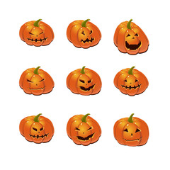 Halloween set with pumpkins