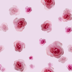 Watercolor Roses. Roses - seamless wallpaper. Use printed materials, signs, items, websites, maps, posters, postcards, packaging.