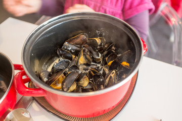 des moules à la crème