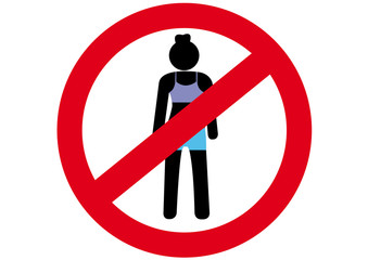 Schild freizügige Kleidung verboten