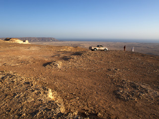 Fototapeta na wymiar Viewpoint near a fishing village Shuwaymiyah, East Dhofar, Sultanate of Oman