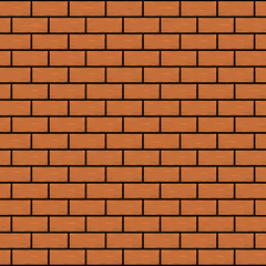 Obraz premium Red - orange brick wall. Seamless vector illustration background - texture pattern for continuous replicate, eps 8. 