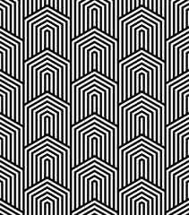 Vector seamless pattern. Modern stylish texture. Monochrome geometric pattern with hexagonal tiles.