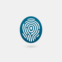 Fingerprint icon. Isolated on white background. Vector illustration, eps 10.
