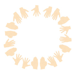 hands make a circle. vector illustration