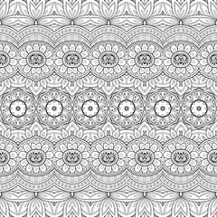 Vector Seamless Monochrome Ornate Pattern