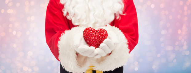 close up of santa claus with heart shape