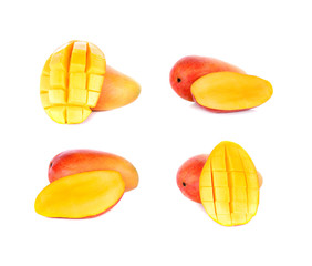 slice of fresh mango isolated on white background