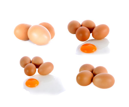 chicken eggs  isolated on white background